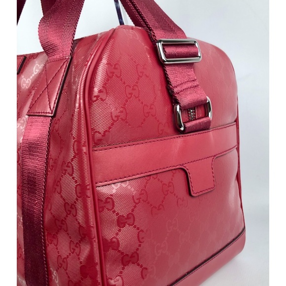 Deep Raspberry Gucci duffle - Picture 3 of 6